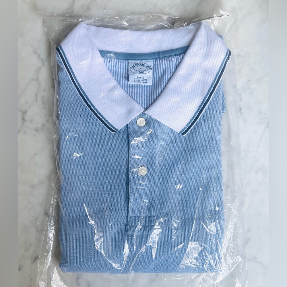 Size XL Brooks Brothers Polo Shirt Slim Fit- Light Blue